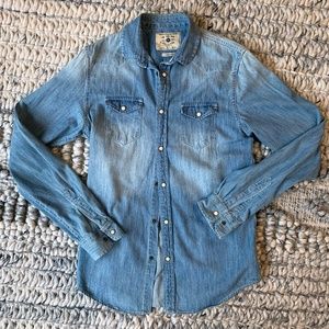 Slim Fit Denim Button Down - Zara Man, SMALL